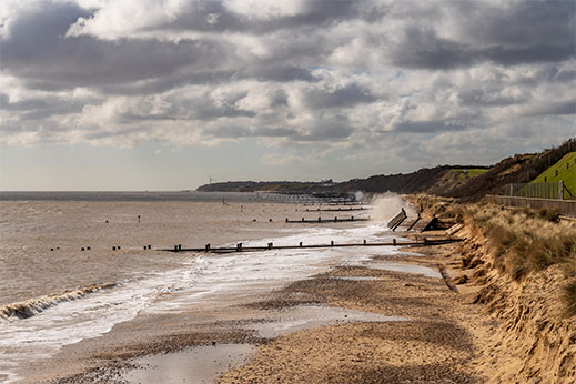 A cloudy day at Gorleston-on-Sea Beach in Norfolk