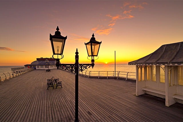 Cromer pier at sunset in Norfolk