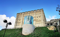 The walls of Norwich Castle in Norfolk