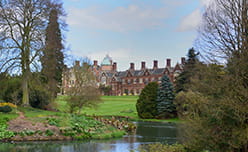 The lake and grounds in front of Sandringham Estate in Norfolk
