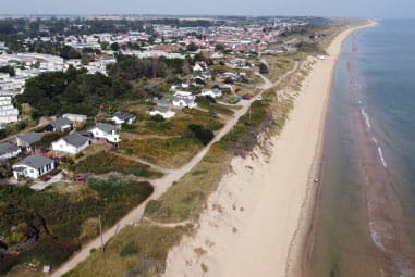 a small town by the beach