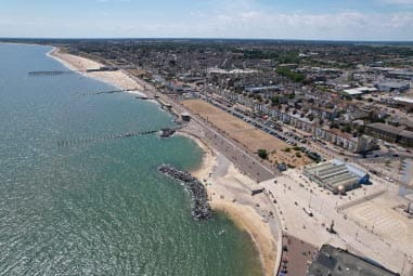 Arial view of Lowestoft coast and town