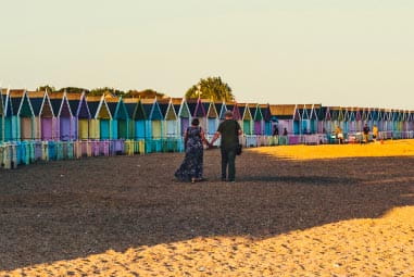 Couple walking on the beach