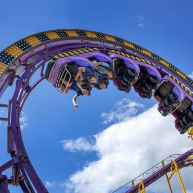 Upside down rollercoaster at Adventure Island
