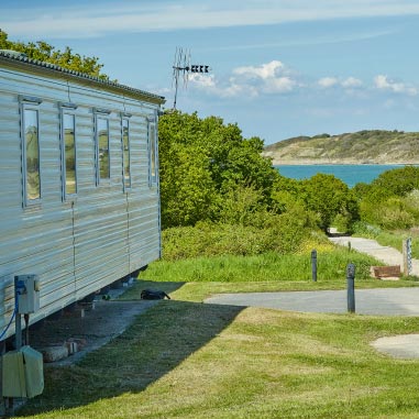 Caravan looking out onto the sea