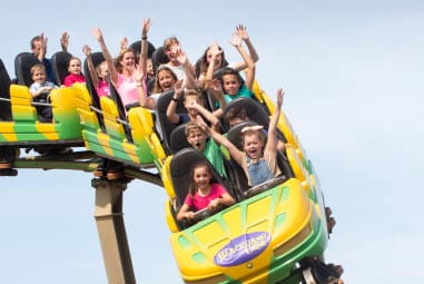 Kids on a rollercoaster