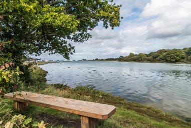 Wooden bench at Shalfleet