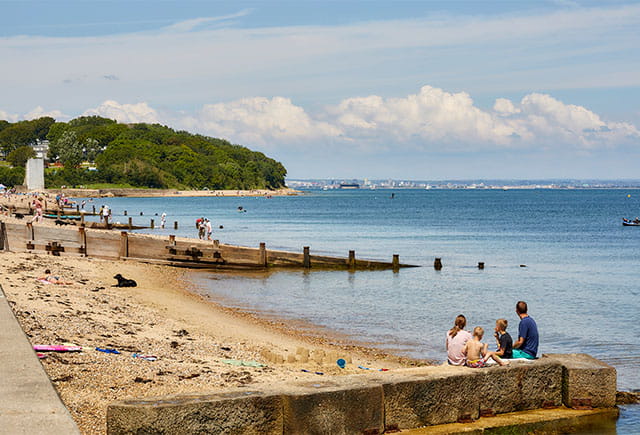 A sunny day at the beach on the Isle of Wight