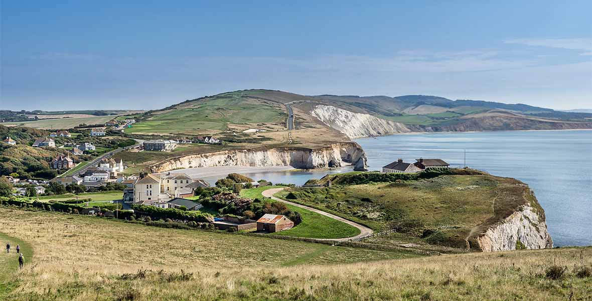 Views over the cliffs of Freshwater Bay on the Isle of Wight