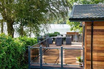 A luxury lodge for sale in the Lake District, overlooking Windermere