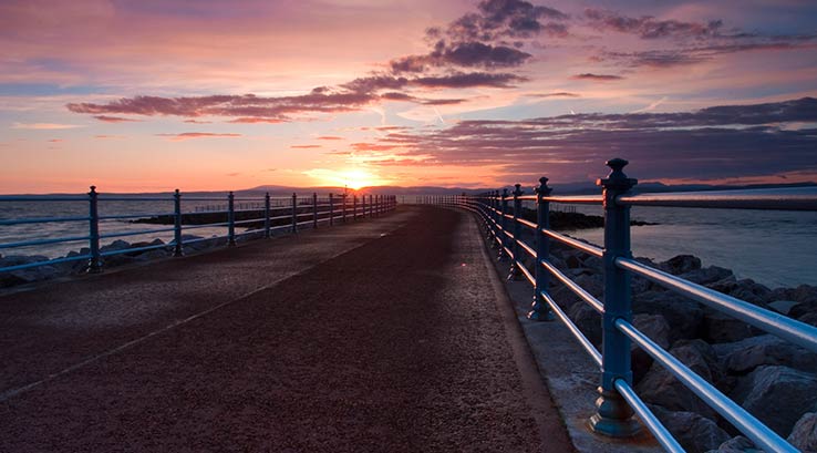 Morecambe Bay Pier at sunset