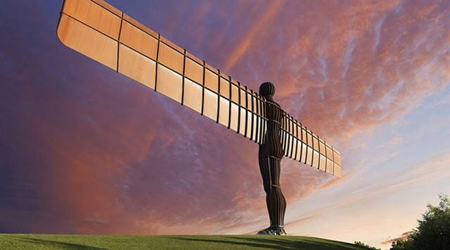 Cloudy skies over the Angel of the North