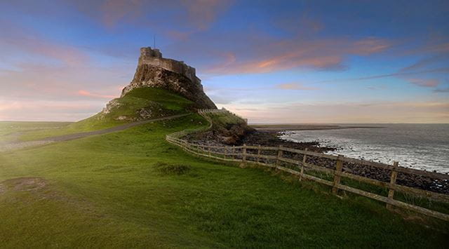 A view of Lindisfarne Castle in Northumberland