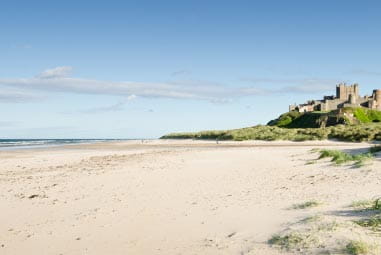 Empty beach in the sunshine