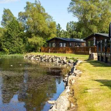 Lodges sat along the lake