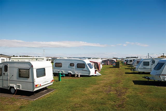 Touring caravans at Sandylands Campsite