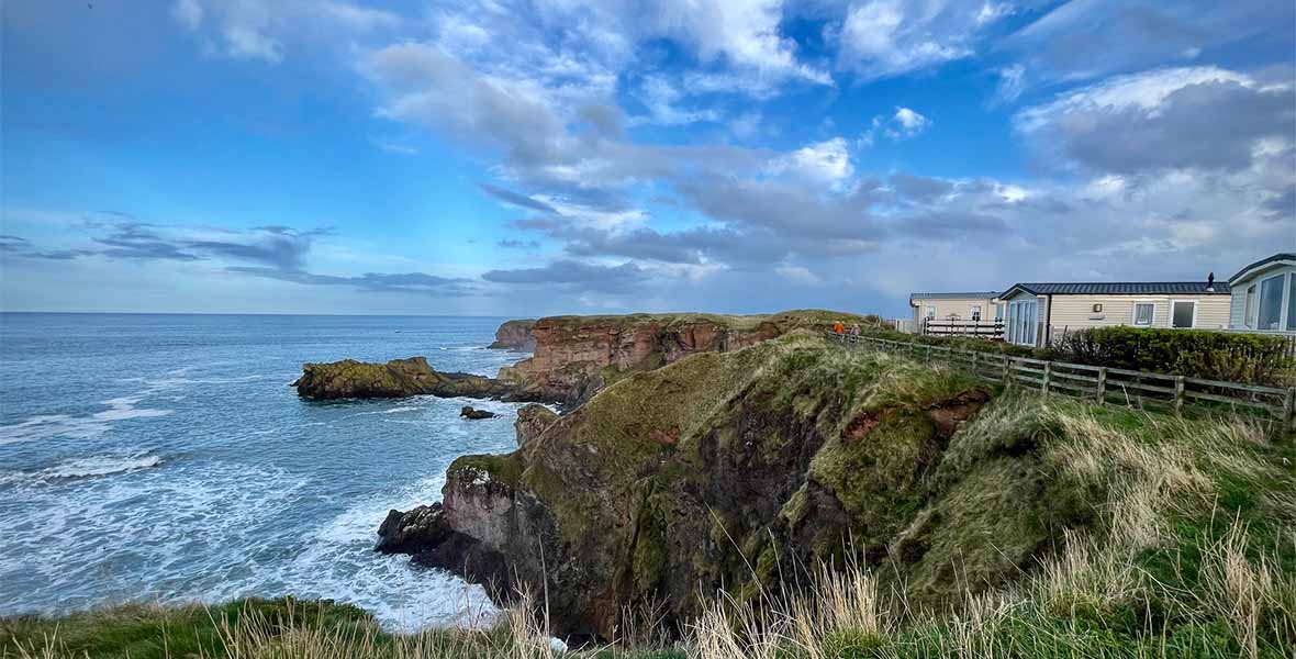 The view over the cliffs at Eyemouth on an Autumn day