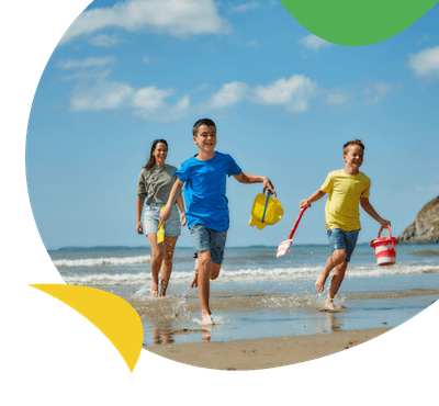 Family on Welsh Beach