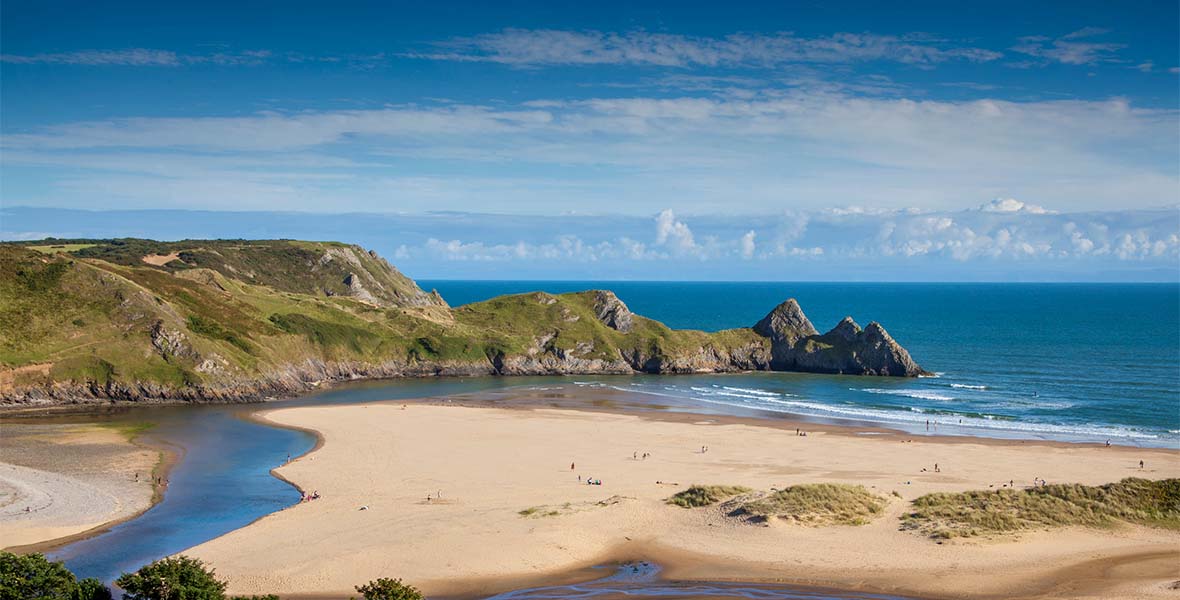 A sandy cove in Wales