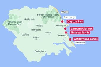 Map of Yorkshire landmarks