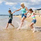 Family on beach