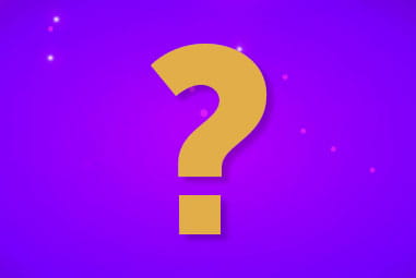 Gold question mark on purple background