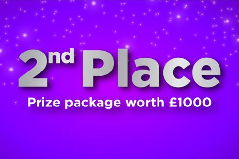2nd place text on purple background