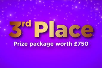 3rd place text on purple background