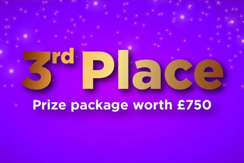 3rd place text on purple background