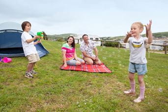 Family camping at Parkdean Resorts