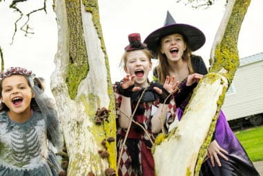 Children dressed up as Witches for Halloween