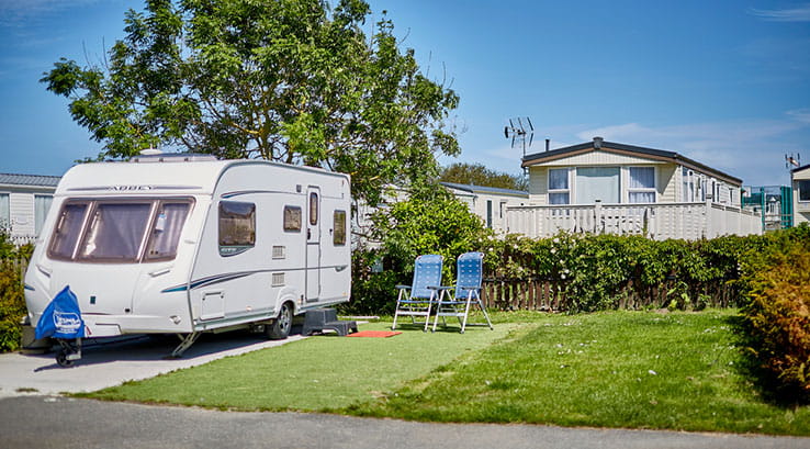 Touring caravan pitch at Ruda Holiday Park