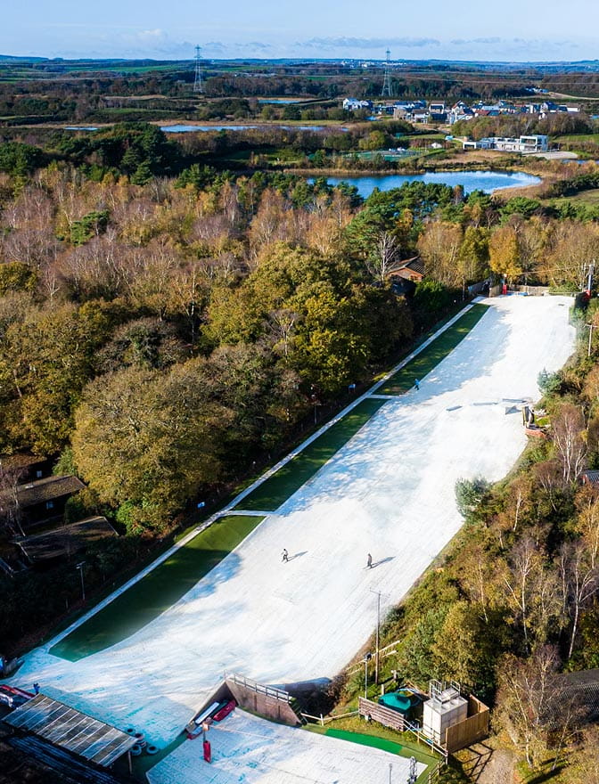 aerial view of Warmwell Ski Slope