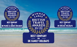 Parkdean Resorts awards with a sandy beach in the background