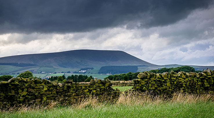 Dark clouds over Pendle Hill