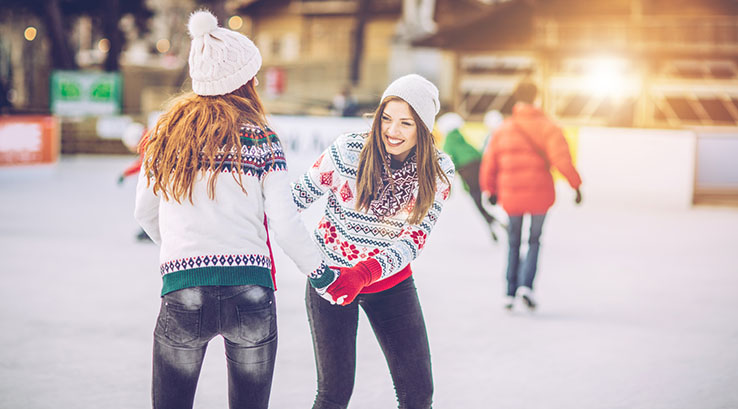 Ice rink at the festive winter wonderland