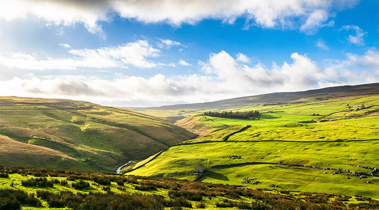 View of the Yorkshire Dales countryside 
