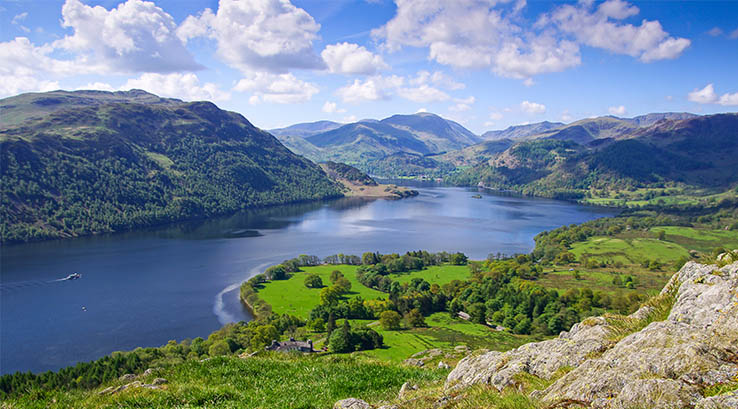 View of Ullswater in the Lake District 