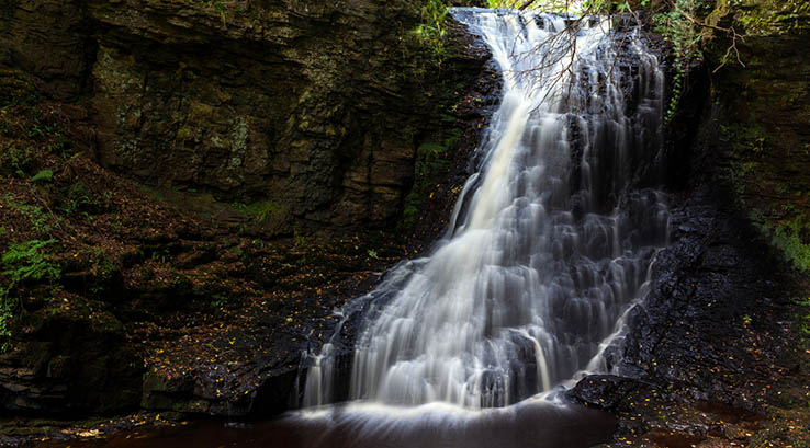 Hareshaw Linn Waterfall in Northumberland 