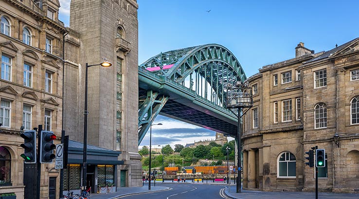 A view of the Tyne Bridge from below