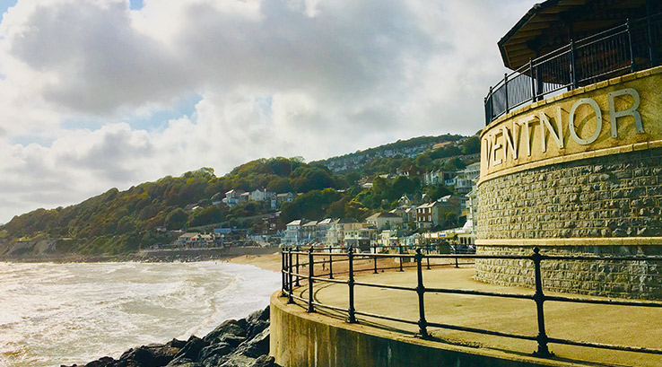 A Ventnor sign on the seafront