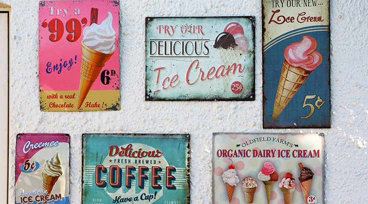 Retro Ice cream signs