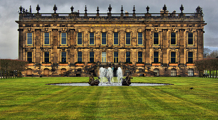 The exterior of Chatsworth House