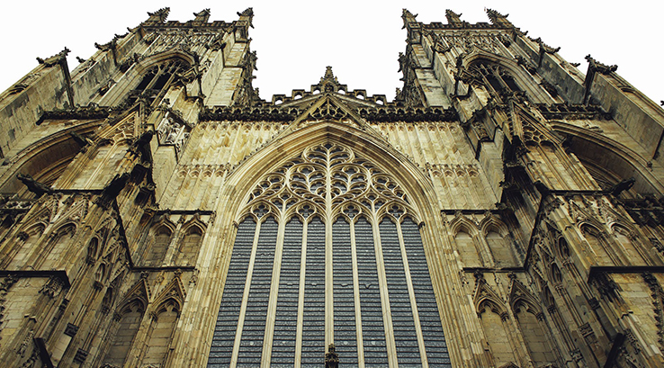 A view of York Minster from below
