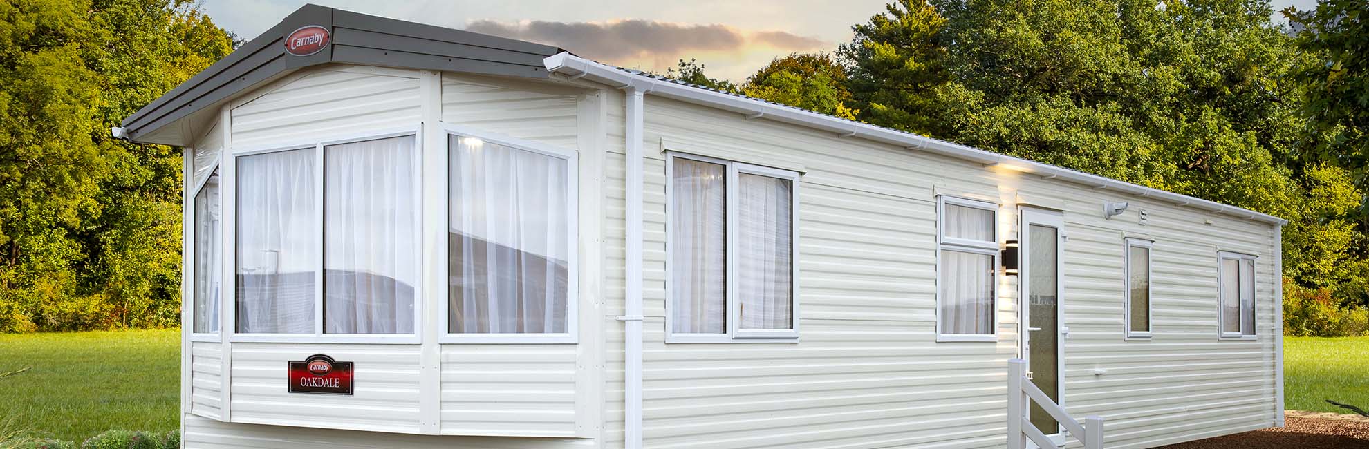 Exterior of a Carnaby Oakdale static caravan for sale