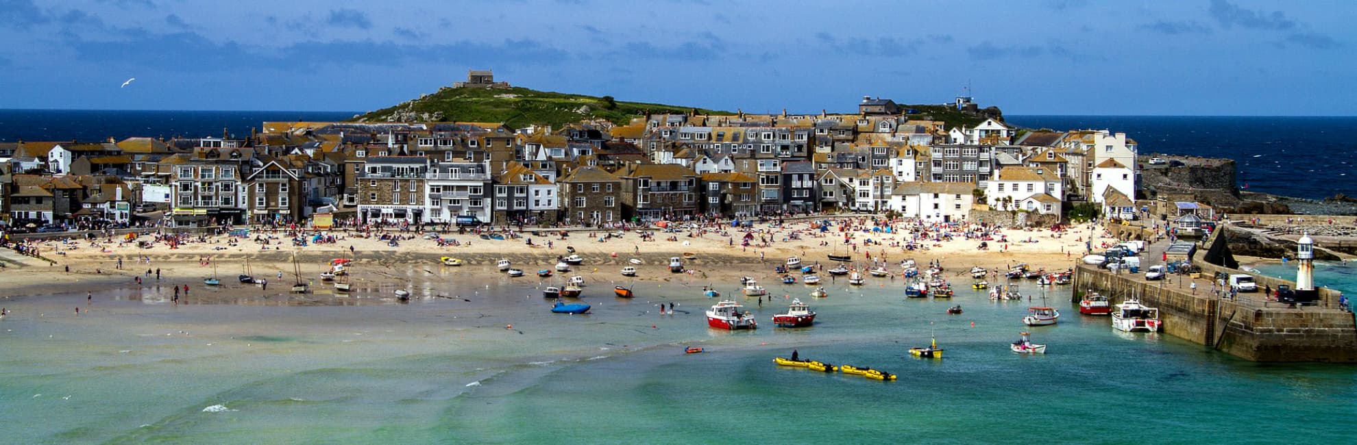 A view over the bay and town of St Ives in Cornwall