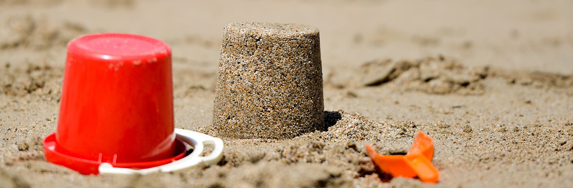 Building sandcastles on the beach