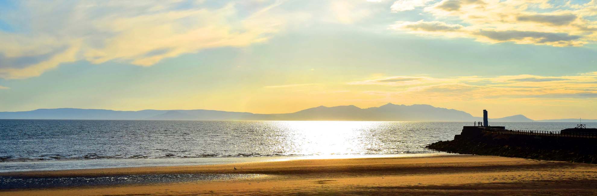 Sunset over the Isle of Arran from Ayr Beach