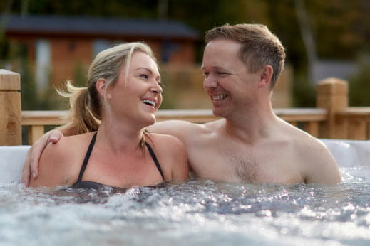Couple in hot tub