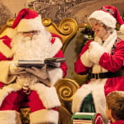 Santa giving gifts